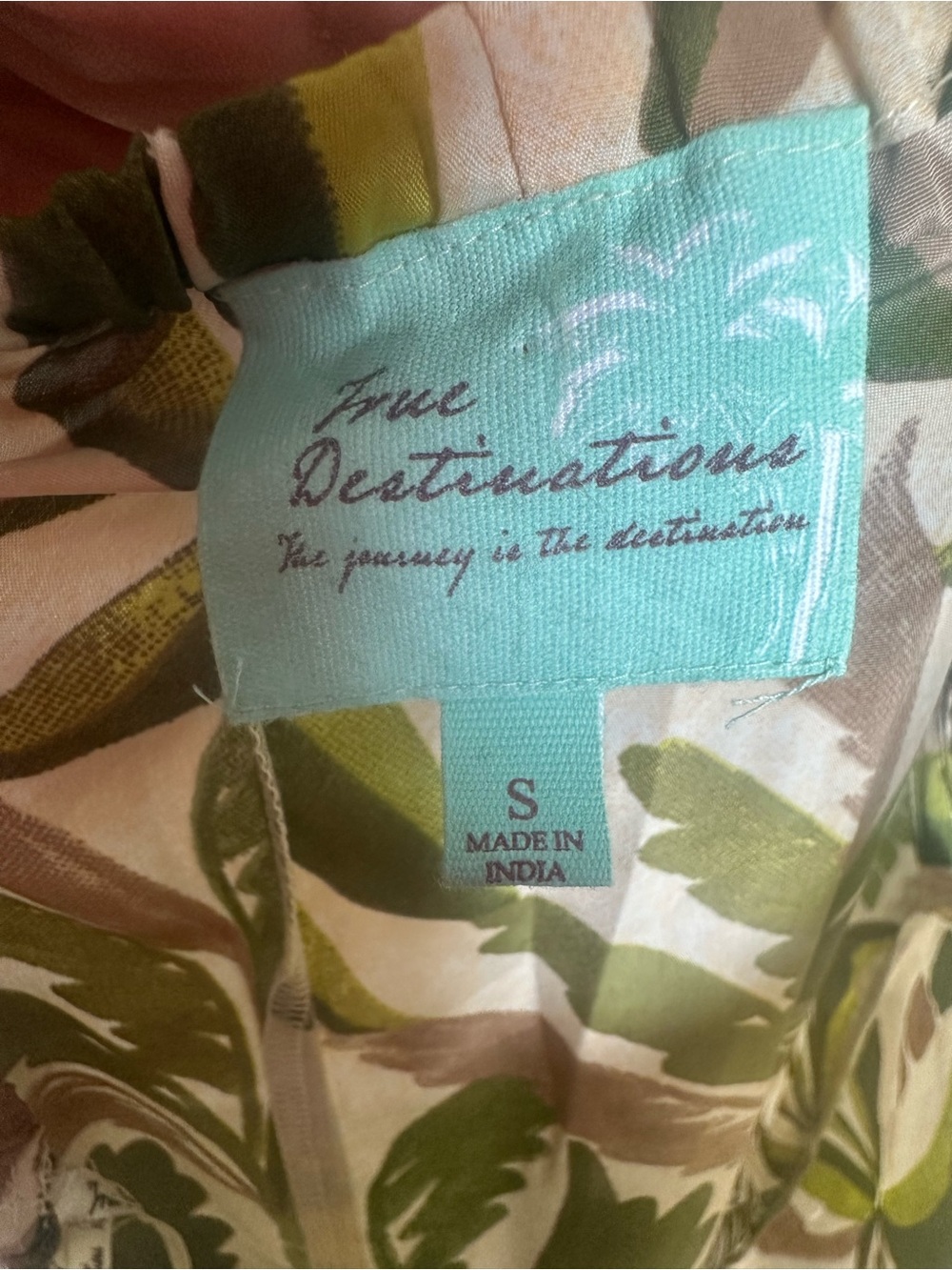 NWT True Destinations Tropical Palm Print V-Neck Maxi Dress S Resort Vacation - Picture 6 of 9